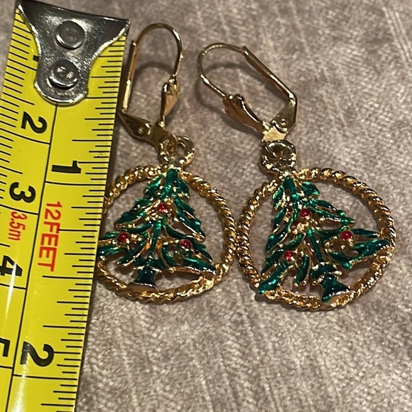 Christmas Tree Hoop Earrings - Picture 6 of 6